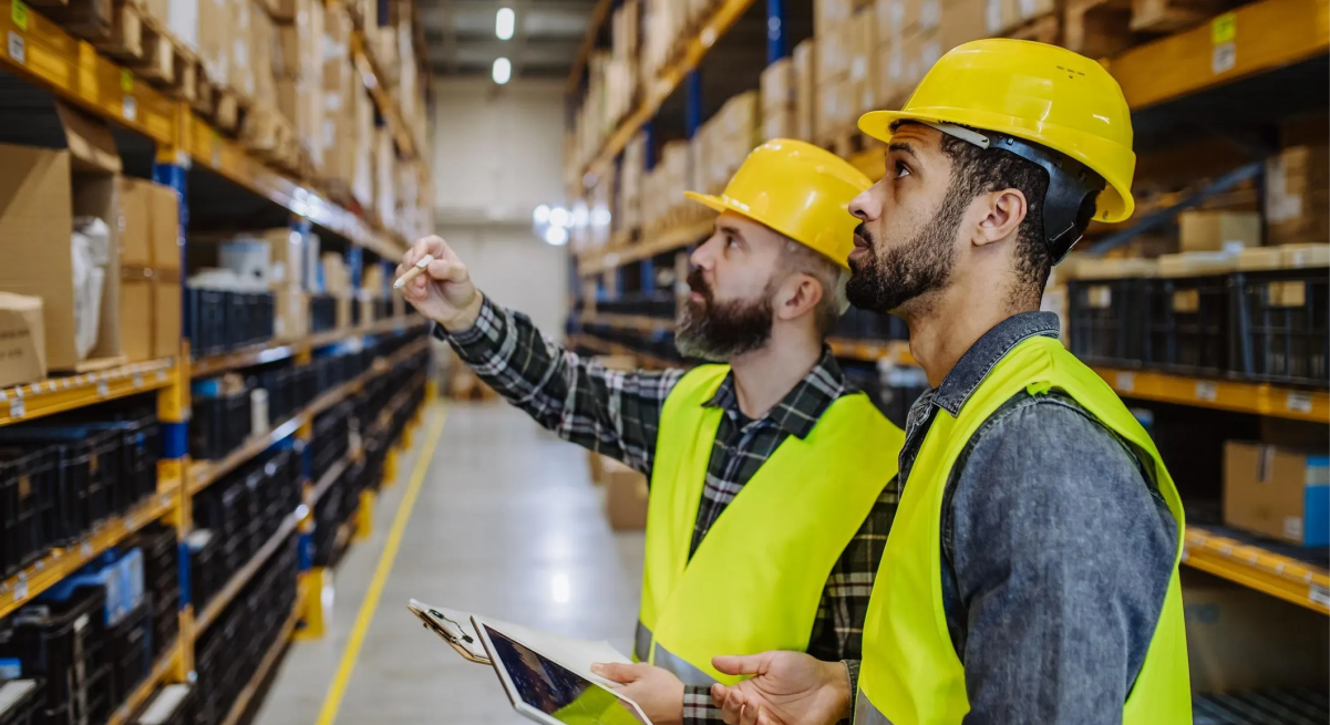 мужчина несет коробки